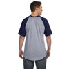 Augusta Sportswear Men's Athletic Heather/Navy Short-Sleeve Baseball Jersey