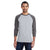 Hanes Men's Light Steel/Charcoal Heather 4.5 oz. 60/40 Ringspun Cotton/Polyester X-Temp Baseball T-Shirt