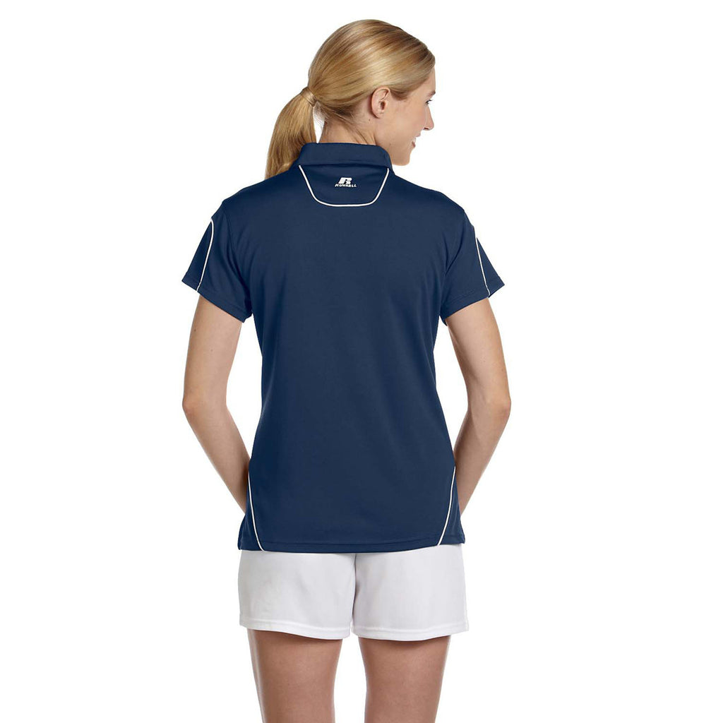 Russell Athletic Women's Navy/White Team Prestige Polo