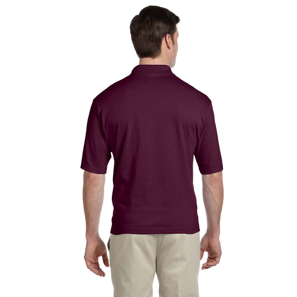 Jerzees Men's Maroon 5.6 Oz Spotshield Pocket Jersey Polo