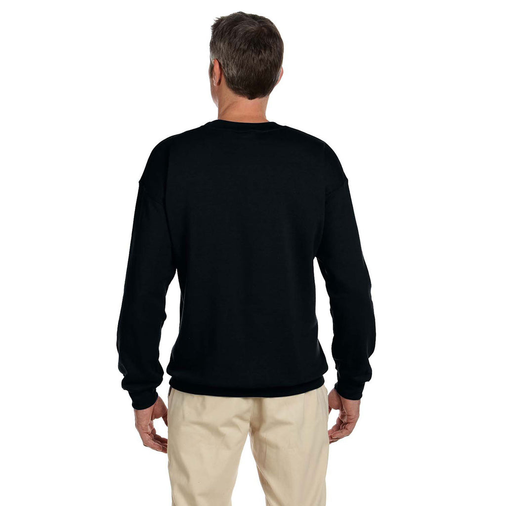 Jerzees Men's Black 9.5 Oz. Super Sweats Nublend Fleece Crew