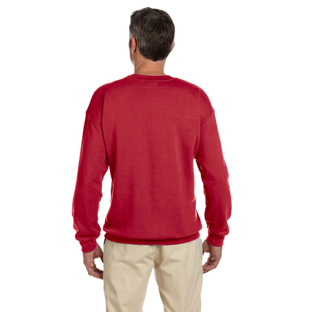 Jerzees Men's True Red 9.5 Oz. Super Sweats Nublend Fleece Crew