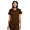 Cherokee Women's Chocolate Workwear Originals Mock Wrap Tunic