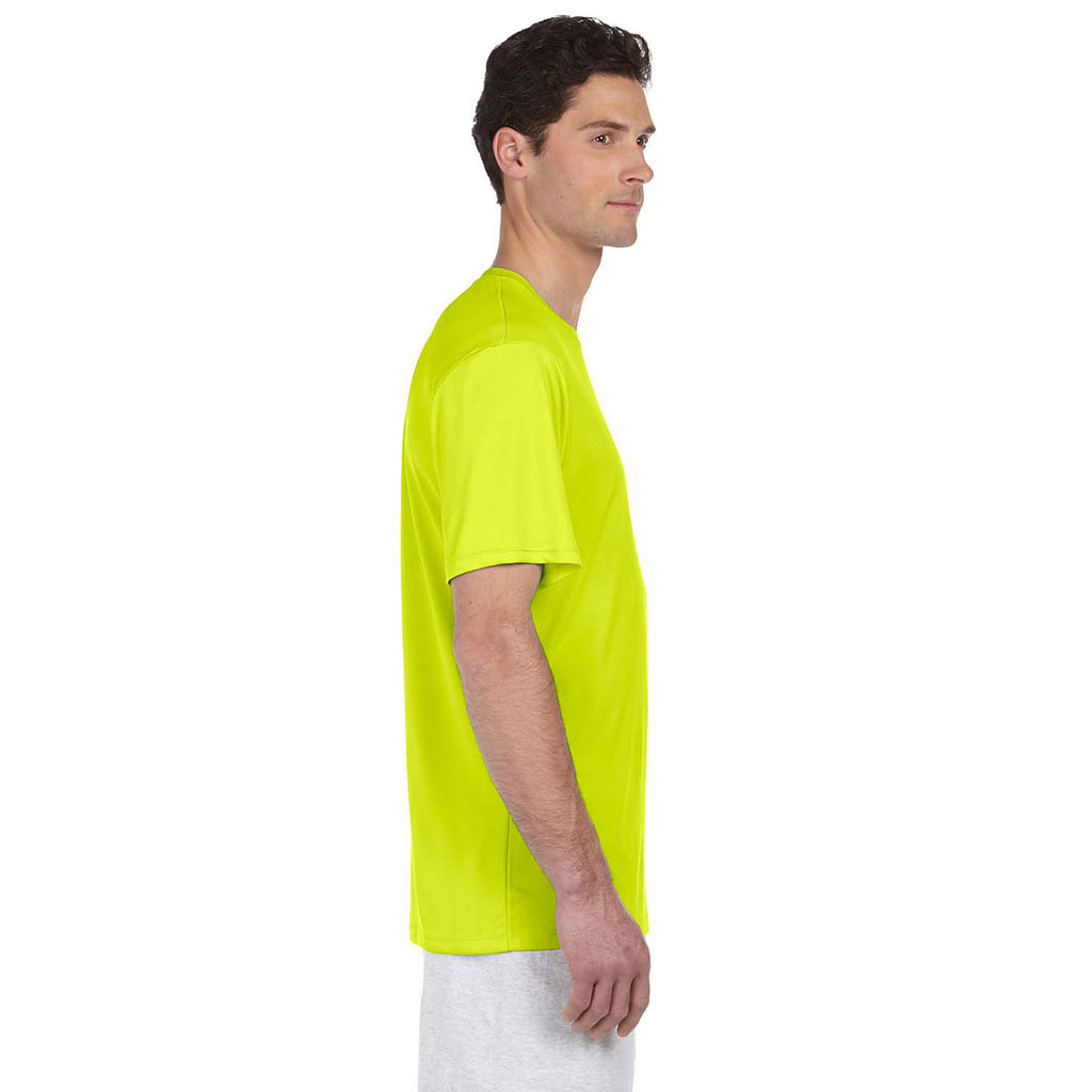 Hanes Men's Safety Green Cool DRI with FreshIQ T-Shirt