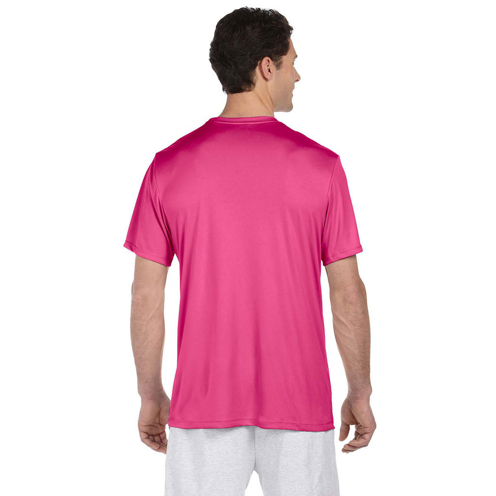 Hanes Men's Wow Pink Cool DRI with FreshIQ T-Shirt