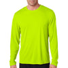 Hanes Men's Safety Green Cool DRI with FreshIQ Long-Sleeve Performance T-Shirt