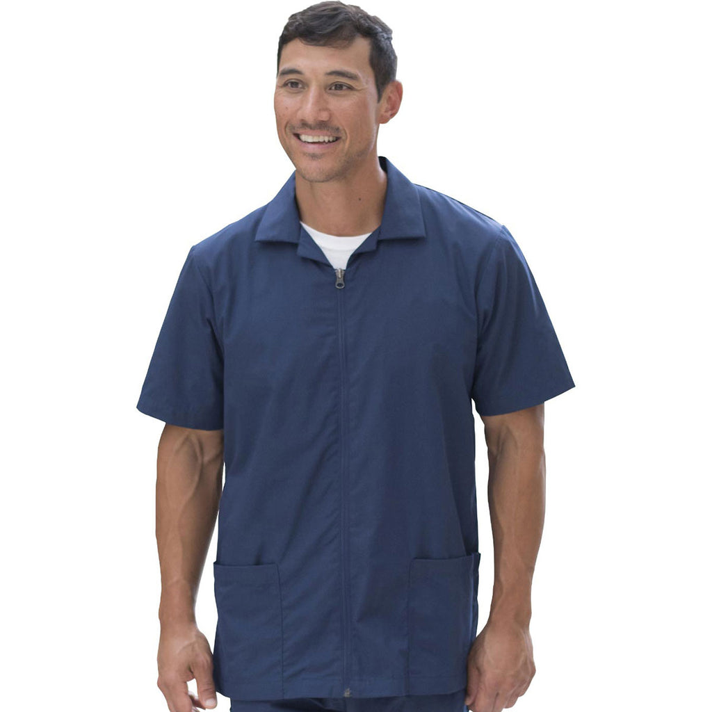 Edwards Men's Vintage Navy Essential Zip-Front Service Shirt