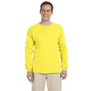 Fruit of the Loom Men's Yellow 5 oz. HD Cotton Long-Sleeve T-Shirt