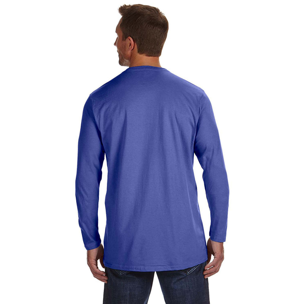 Hanes Men's Deep Royal 4.5 oz. 100% Ringspun Cotton nano-T Long-Sleeve T-Shirt