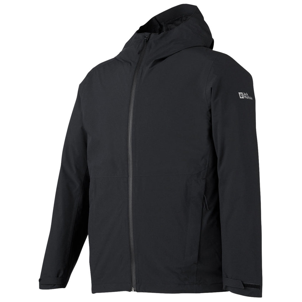 Jack Wolfskin Men's Black Pack and Go Rain Jacket