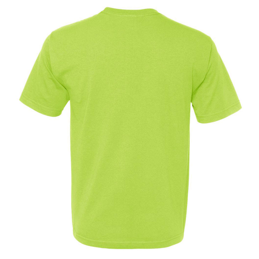 Bayside Men's Lime Green USA-Made 100% Cotton Short Sleeve T-Shirt