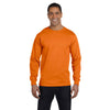 Hanes Men's Orange 6.1 oz Long-Sleeve Beefy-T