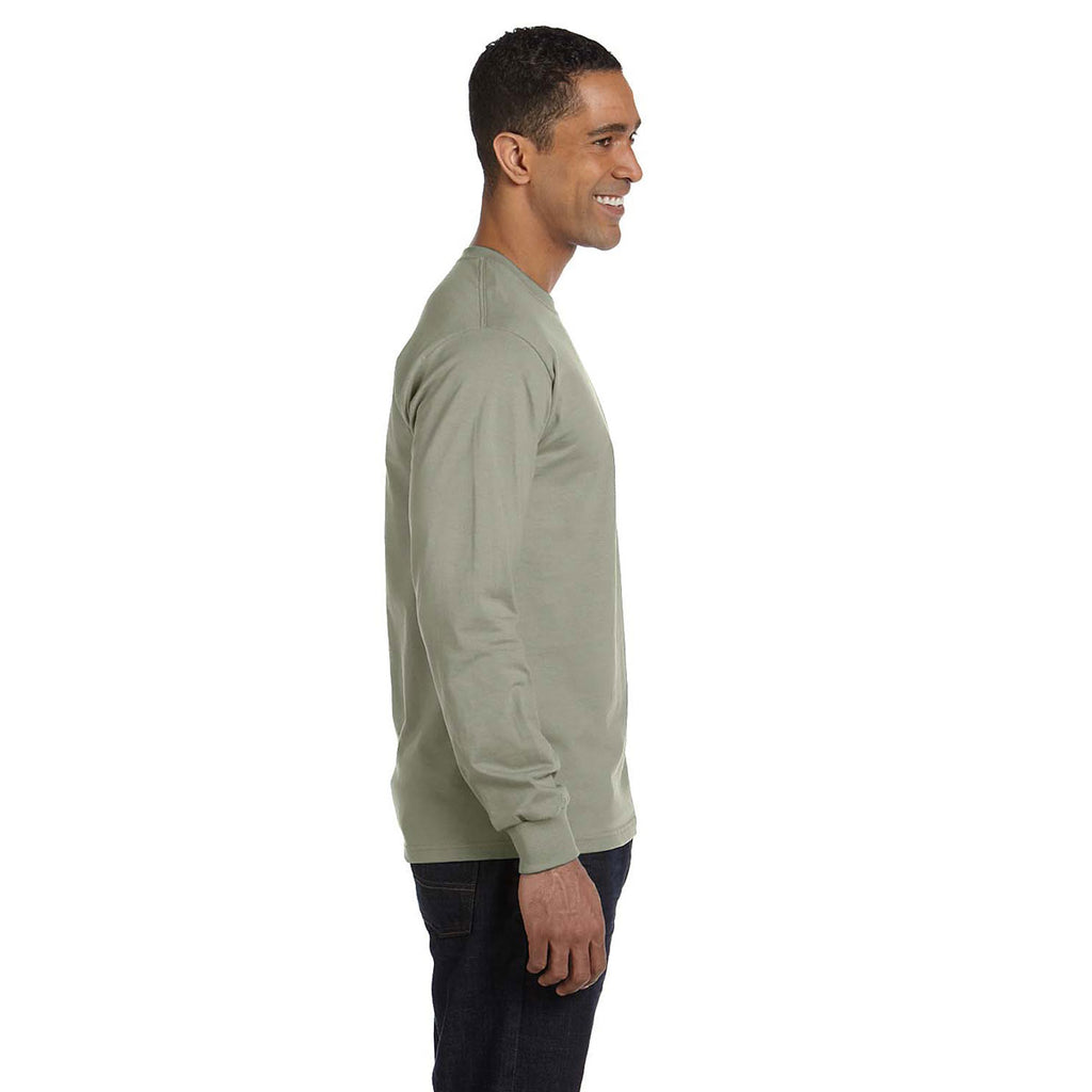 Hanes Men's Stonewash Green 6.1 oz Long-Sleeve Beefy-T