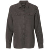 Burnside Women's Charcoal Long Sleeve Solid Flannel Shirt