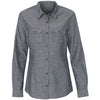 Burnside Women's Dark Denim Long Sleeve Chambray Shirt