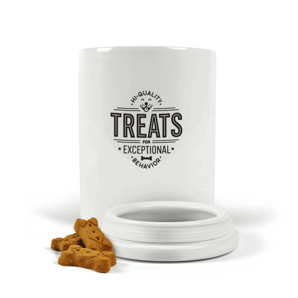 Howligans White Ceramic Treat Jar "Hi-Quality"