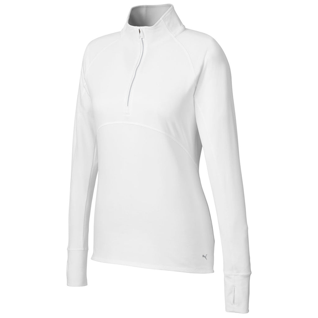 Puma Golf Women's Bright White Gamer Golf 1/4 Zip