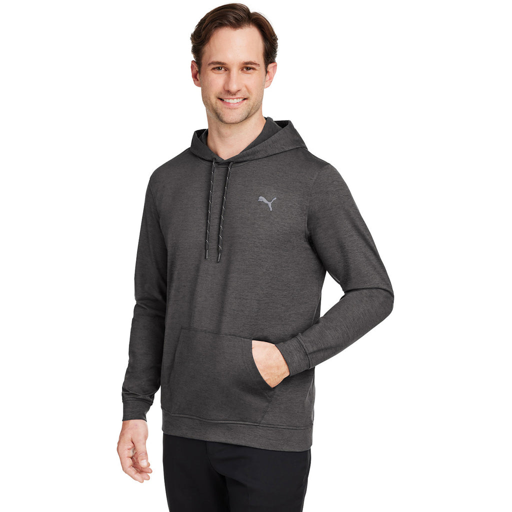 Puma Golf Men's Puma Black Heather Cloudspun Progress Hooded Sweatshirt