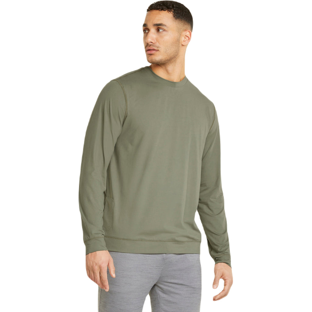 Puma Golf Men's Deep Lichen Green Cloudspun Grey Label Crewneck Sweater