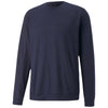 Puma Golf Men's Navy Blazer Heather Cloudspun Grey Label Crewneck Sweater