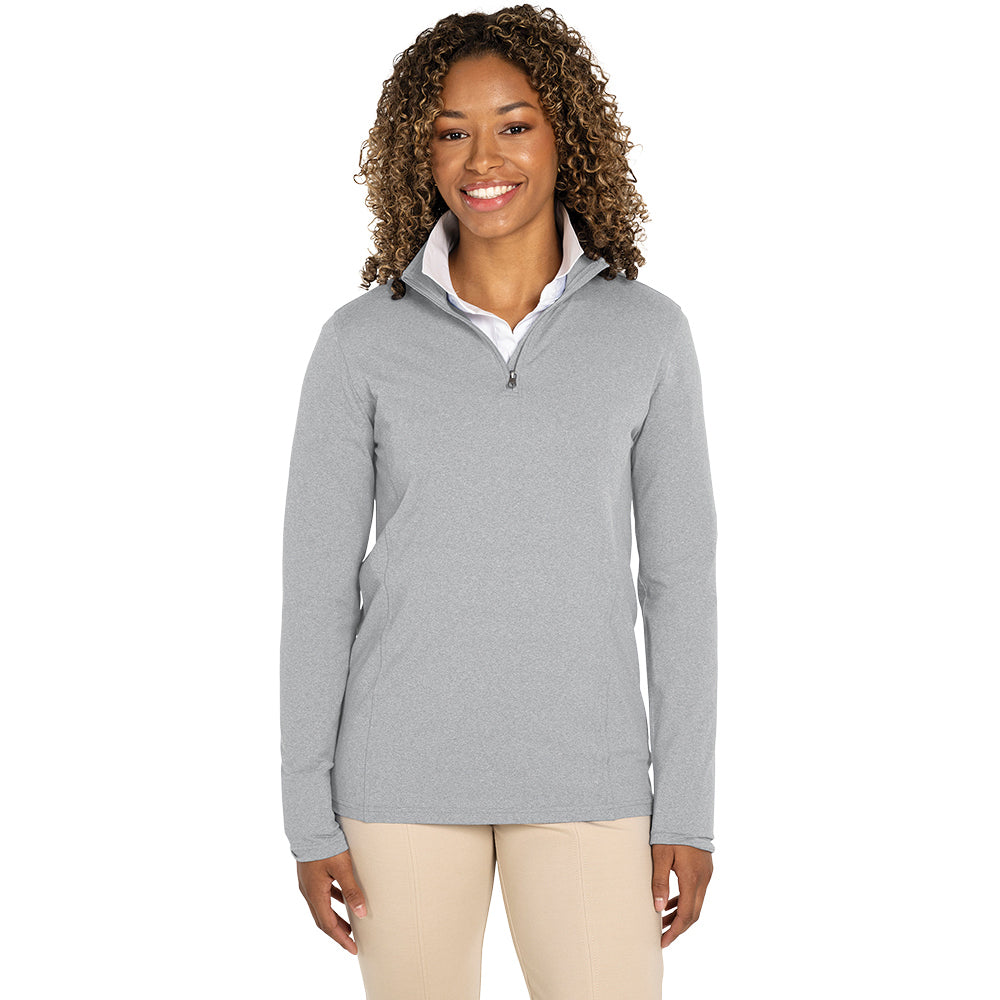 Charles River Women's Light Grey Heathered Eco-Logic Stretch Quarter Zip