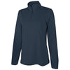 Charles River Women's Heather Navy Heathered Eco-Logic Stretch Quarter Zip