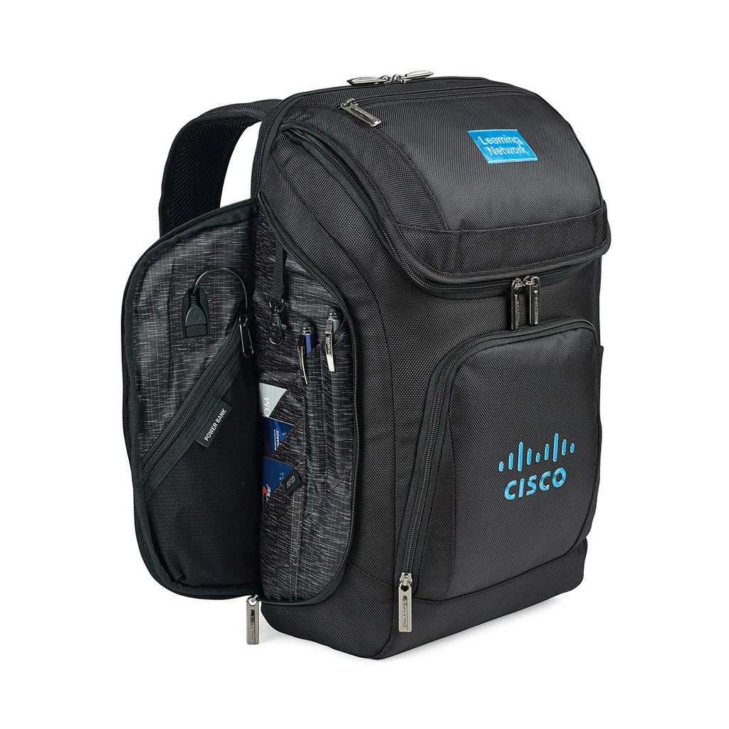 Travis & Wells Black Velocity Charging Computer Backpack