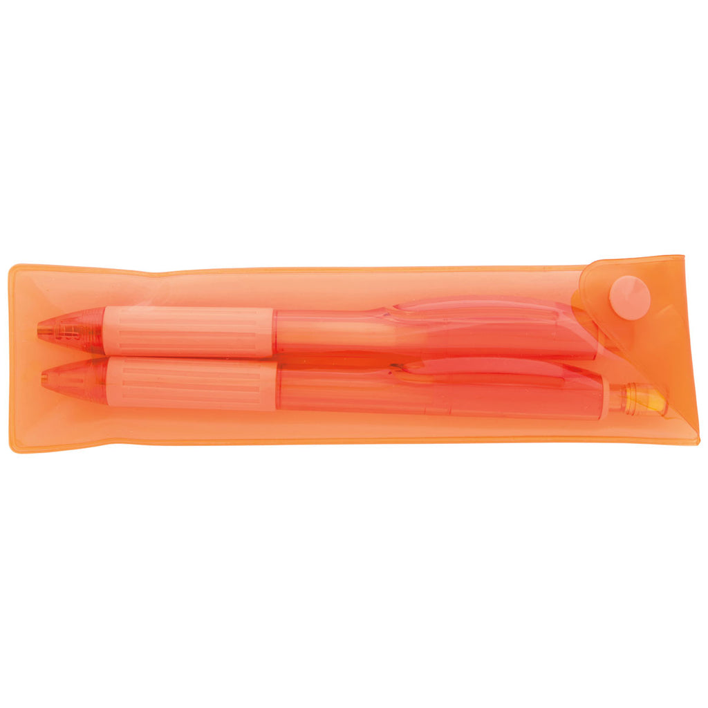 Good Value Orange Cliff Gel Pen and Mechanical Pencil Set