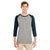 Jerzees Men's Oxford/Indigo Heather 4.5 Oz Tri-Blend Baseball Raglan