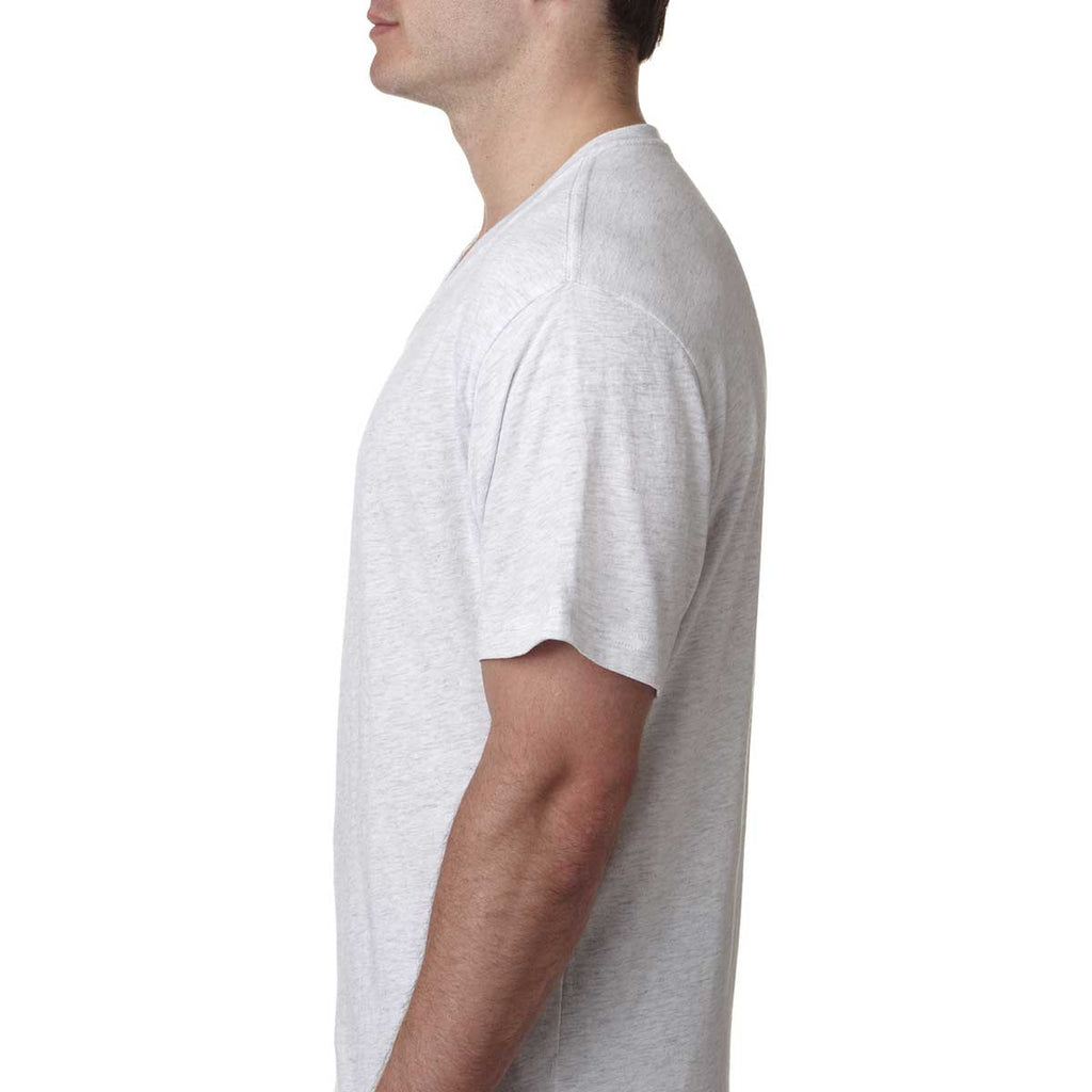 Next Level Men's Heather White Triblend V-Neck Tee