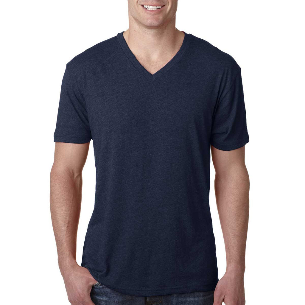 Next Level Men's Vintage Navy Triblend V-Neck Tee