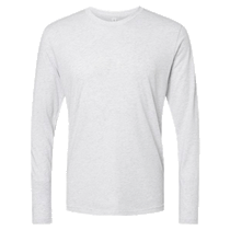 Next Level Men's Heather White Triblend Long-Sleeve Crew Tee