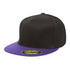 Flexfit Black/Purple 210 Fitted Flat Visor Cap