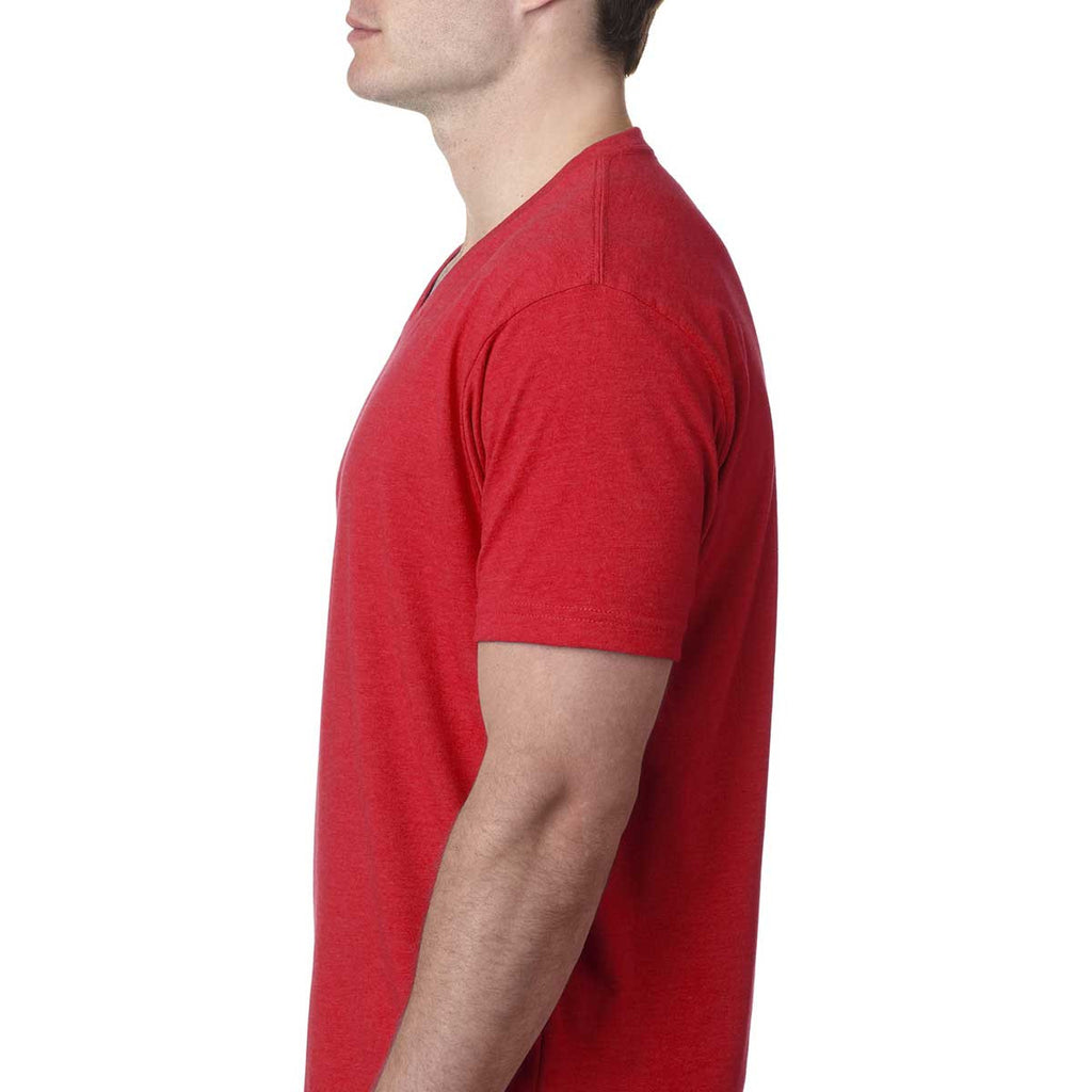 Next Level Men's Red Premium CVC V-Neck Tee