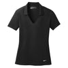 Nike Women's Black Dri-FIT Short Sleeve Vertical Mesh Polo