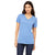 Bella + Canvas Women's Blue Triblend Relaxed Jersey Short-Sleeve V-Neck T-Shirt