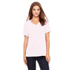 Bella + Canvas Women's Pink Relaxed Jersey Short-Sleeve V-Neck T-Shirt