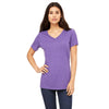 Bella + Canvas Women's Purple Triblend Relaxed Jersey Short-Sleeve V-Neck T-Shirt