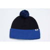 Pacific Headwear Black/Royal Loose Fit Pom-Pom Beanie