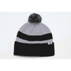 Pacific Headwear Black/Silver/Black Loose Fit Pom-Pom Beanie