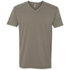 Next Level Men's Warm Grey Premium Fitted Sueded V-Neck Tee