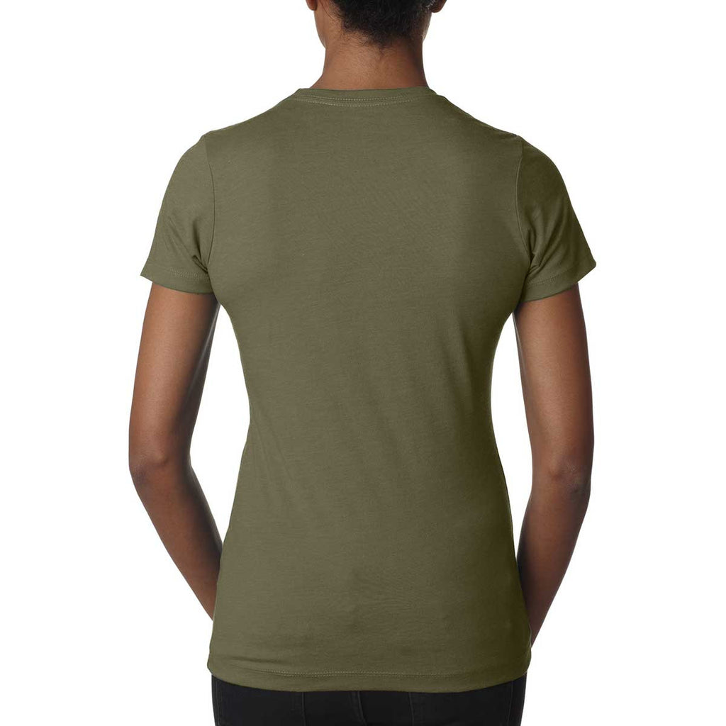 Next Level Women's Military Green CVC Crew Tee