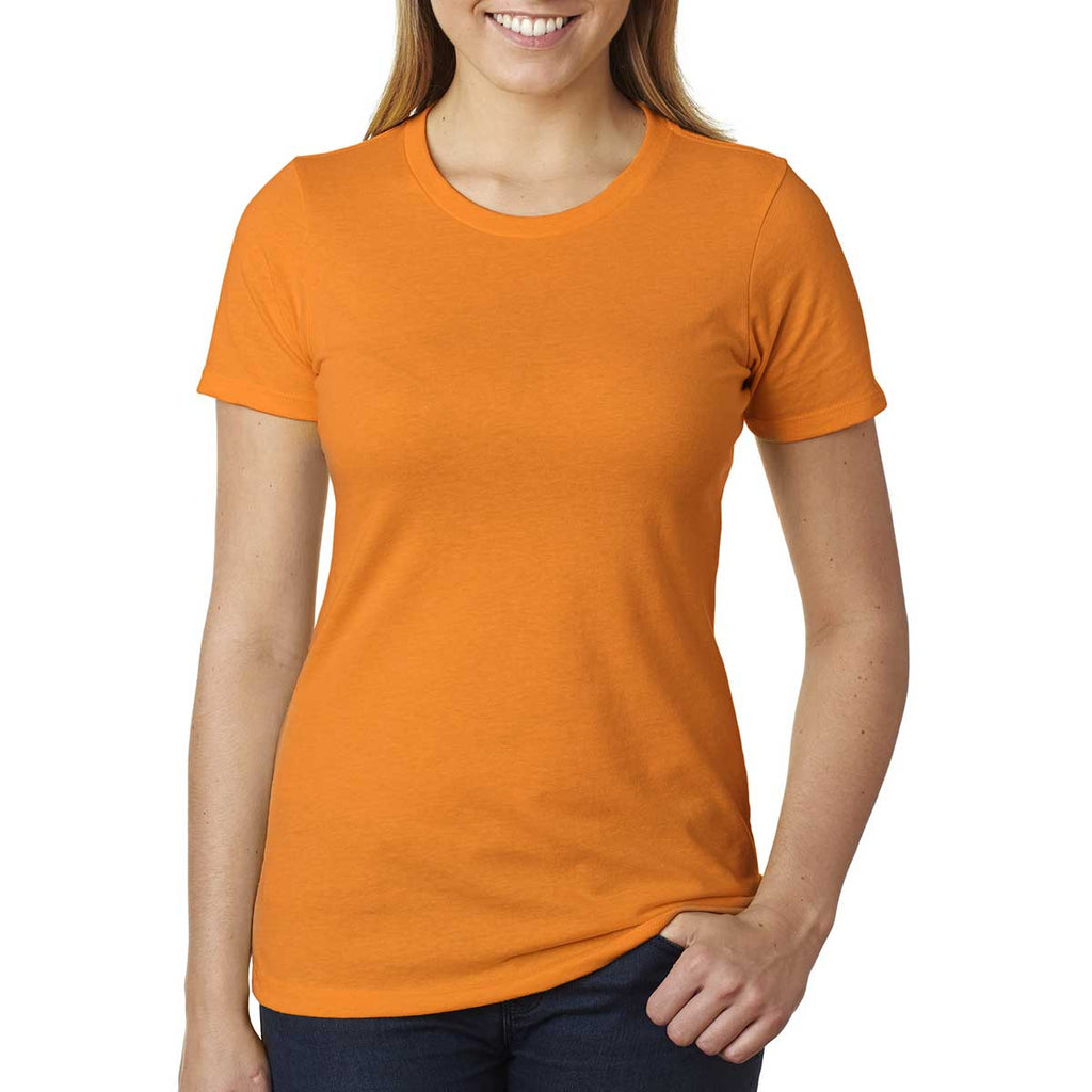 Next Level Women's Orange CVC Crew Tee