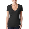 Next Level Women's Black CVC Deep V Tee