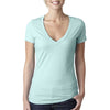 Next Level Women's Ice Blue CVC Deep V Tee