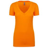 Next Level Women's Orange CVC Deep V Tee