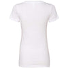 Next Level Women's White CVC Deep V Tee