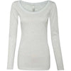 Next Level Women's Heather White Triblend Long-Sleeve Scoop Tee