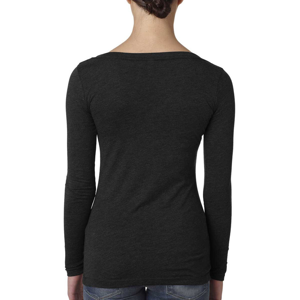 Next Level Women's Vintage Black Triblend Long-Sleeve Scoop Tee