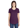 Anvil Women's Heather Aubergine Triblend Scoop Neck T-Shirt